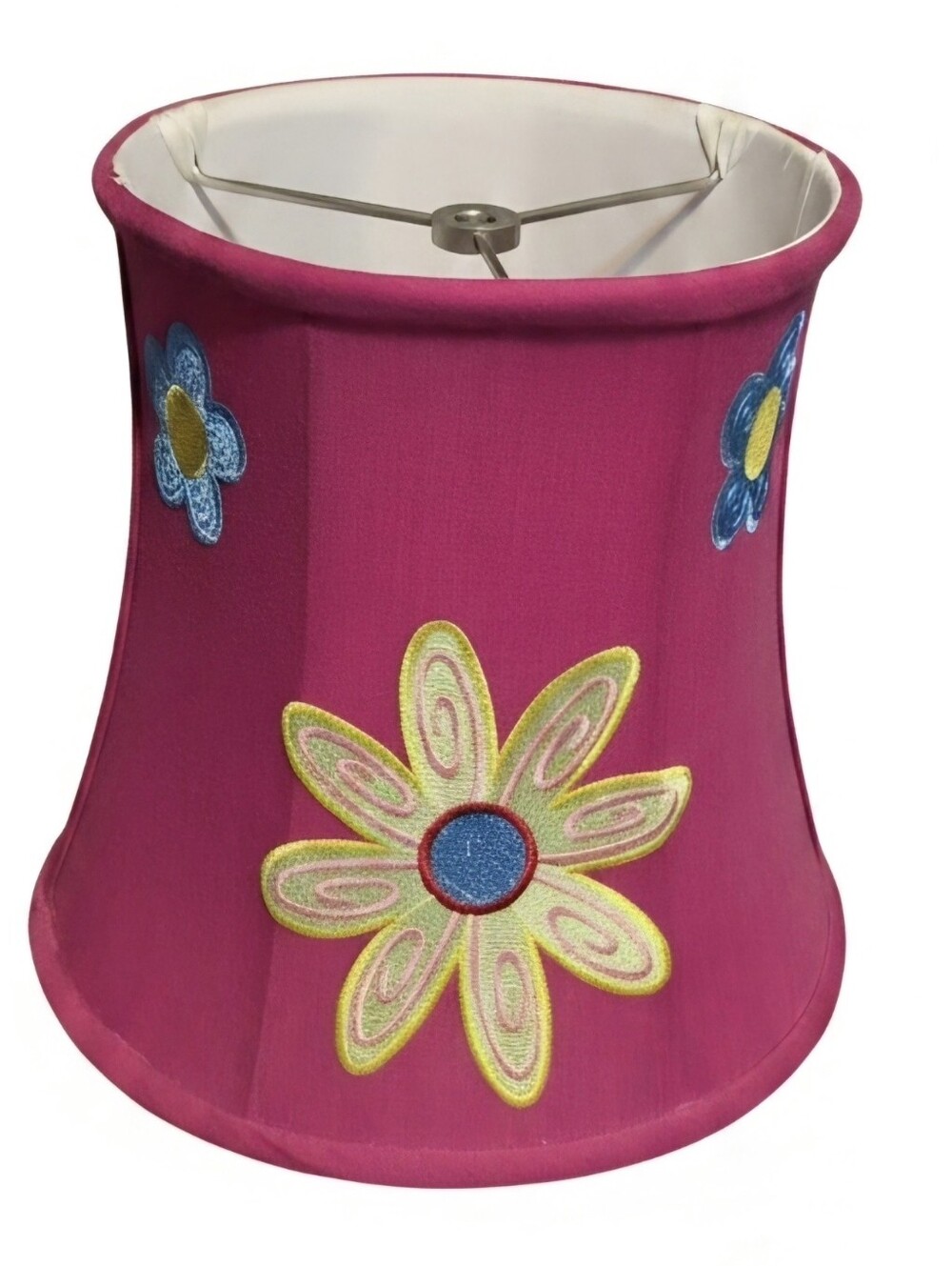Beautiful VINTAGE fabric lamp shade featuring embroidered flowers.Great quality